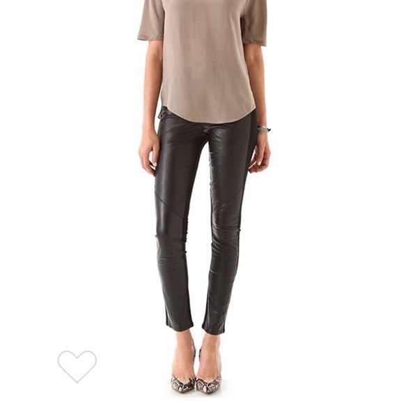 PAIGE Pants - PAIGE Paloma Black Vegan Pleather Leggings Large L